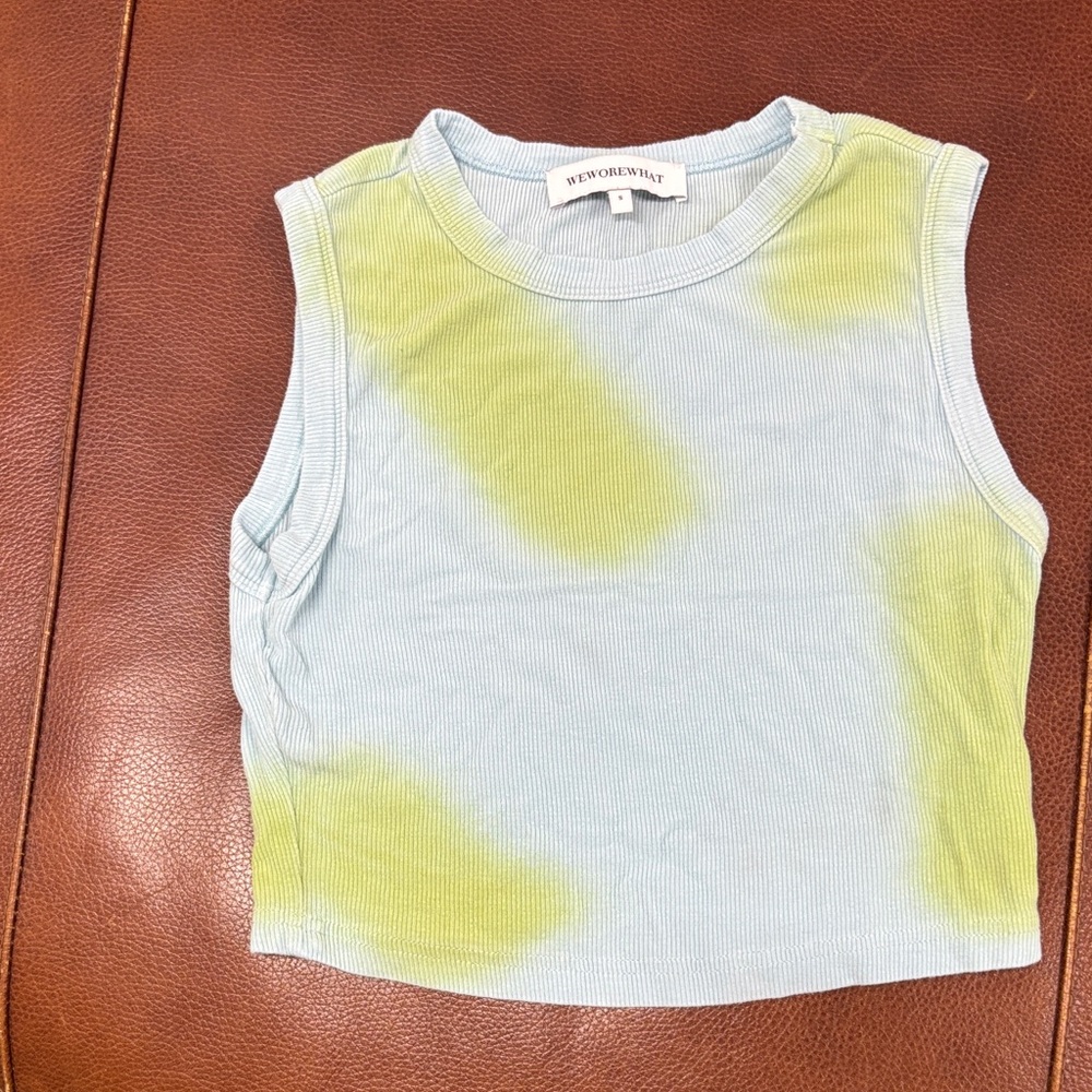 WeWoreWhat Blue and Yellow Tie-Dye Tank Top